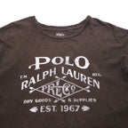 POLO RALPH LAUREN ヴィンテージロゴ プリント Tシャツ XL ブラウン コットン