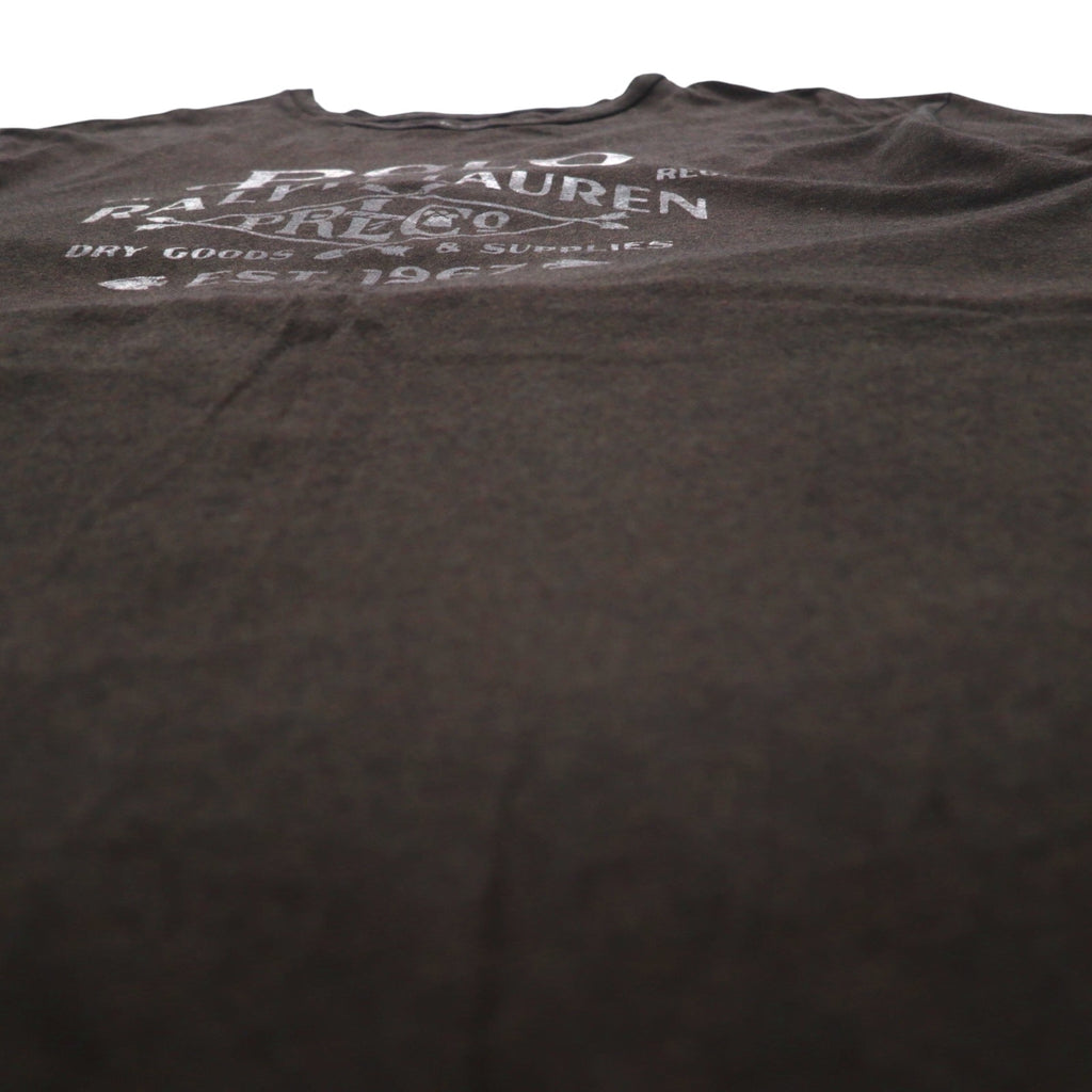 POLO RALPH LAUREN ヴィンテージロゴ プリント Tシャツ XL ブラウン コットン