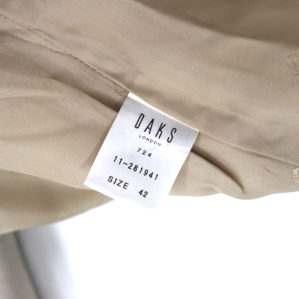 DAKS Balmacaan Trench Coat L Beige Removable Liner Belt Included Made in Japan