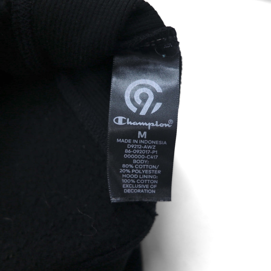 C9 by Champion Reverse Weave Full-Zip Hoodie, Size L, Black, Solid Color, Cotton, Fleece-Lined