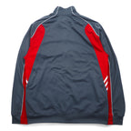 adidas Big Size 3-Stripe Track Jacket Jersey 4XL Grey Red Polyester