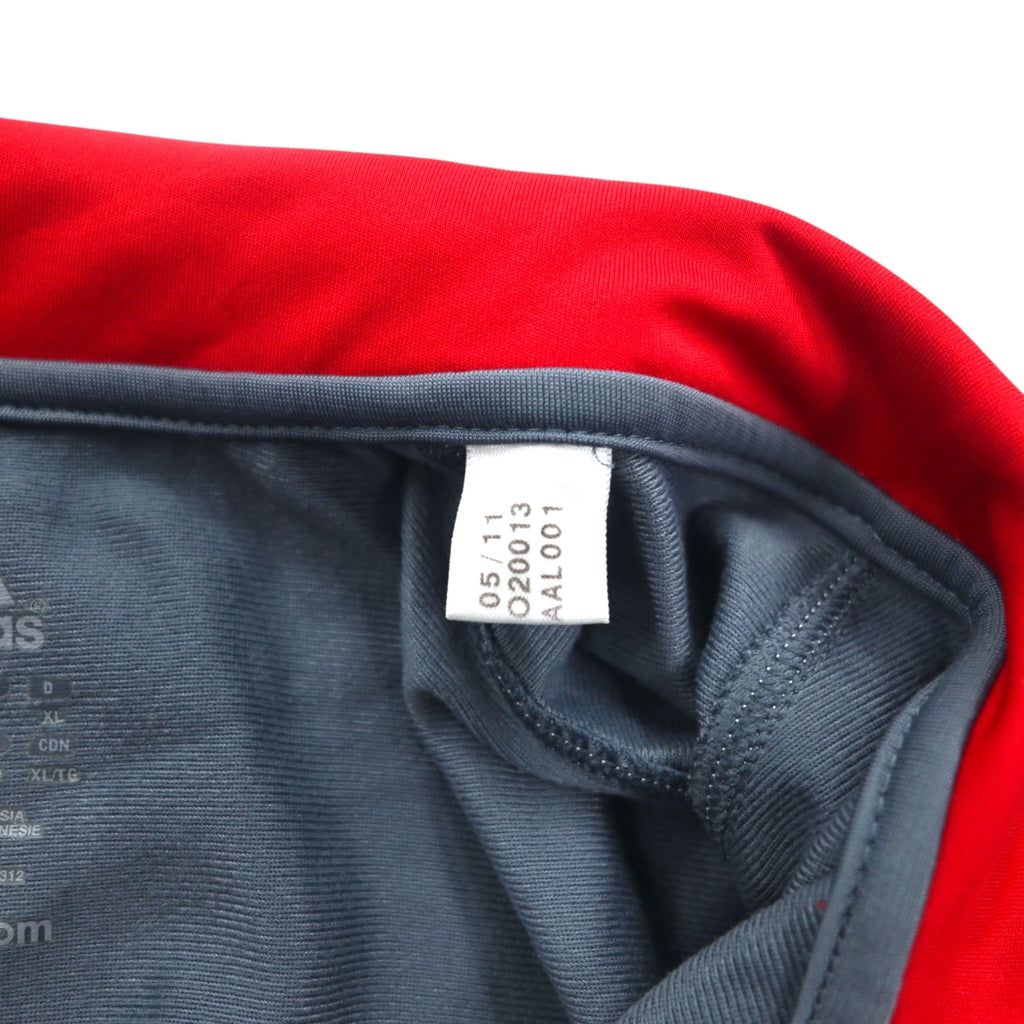 adidas Big Size 3-Stripe Track Jacket Jersey 4XL Grey Red Polyester