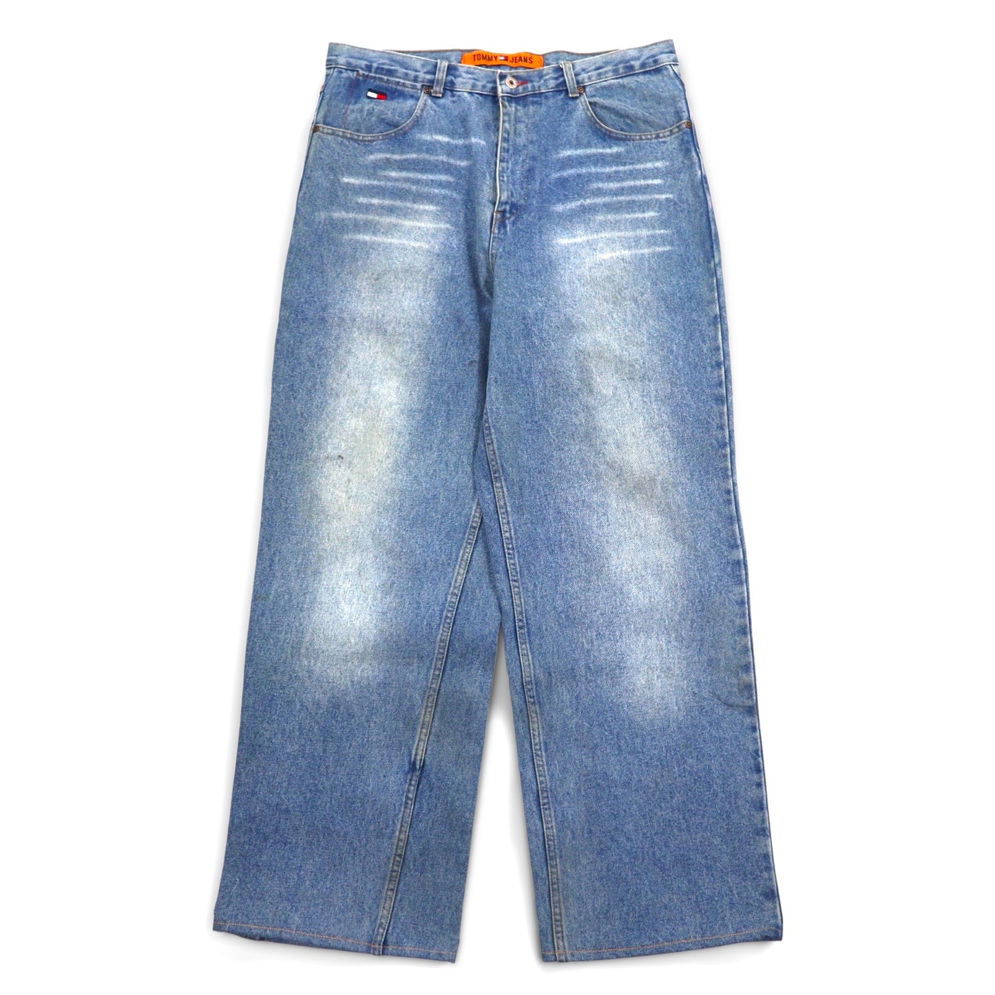 TOMMY JEANS 90年代 バギー ワイド デニムパンツ L インディゴ ブルー ジッパーフライ