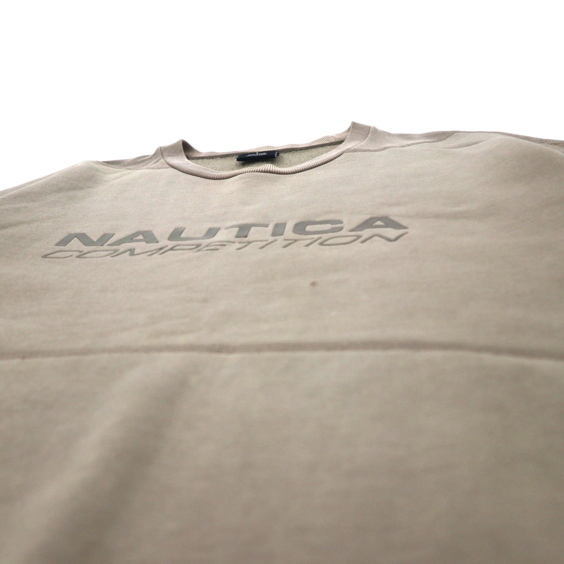 NAUTICA COMPETITION ロゴプリント スウェット L ベージュ コットン