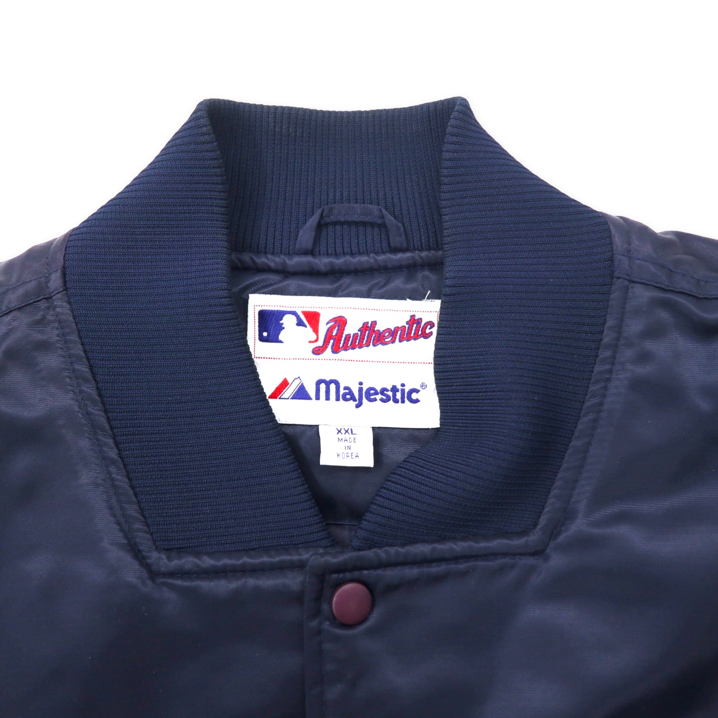 majestic MLB スタジャン XXL ネイビー ナイロン 中綿 キルティングライナー New York Yankees ヤンキース 1903-1952 50周年記念 ビッグサイズ