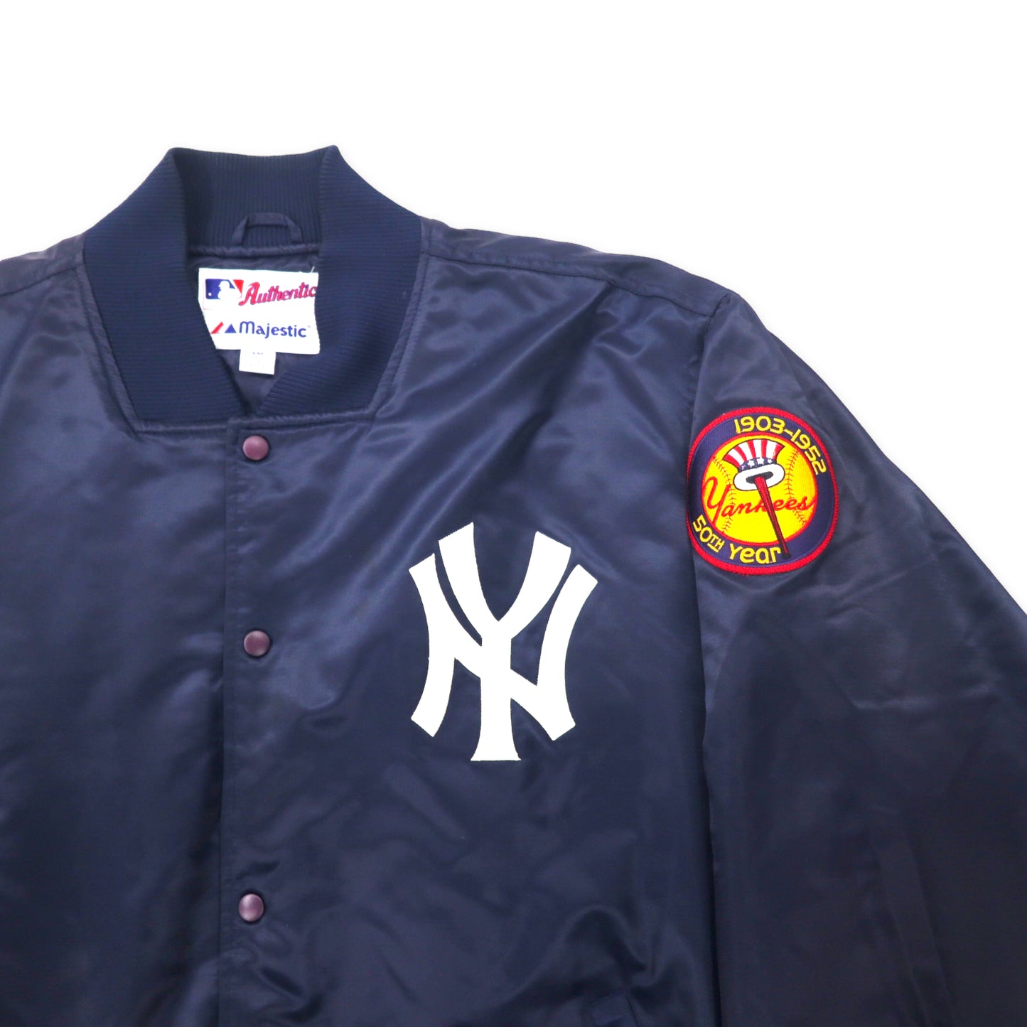 Majestic MLB VARSITY JACKET XXL Navy Nylon Human Cotton Quilted