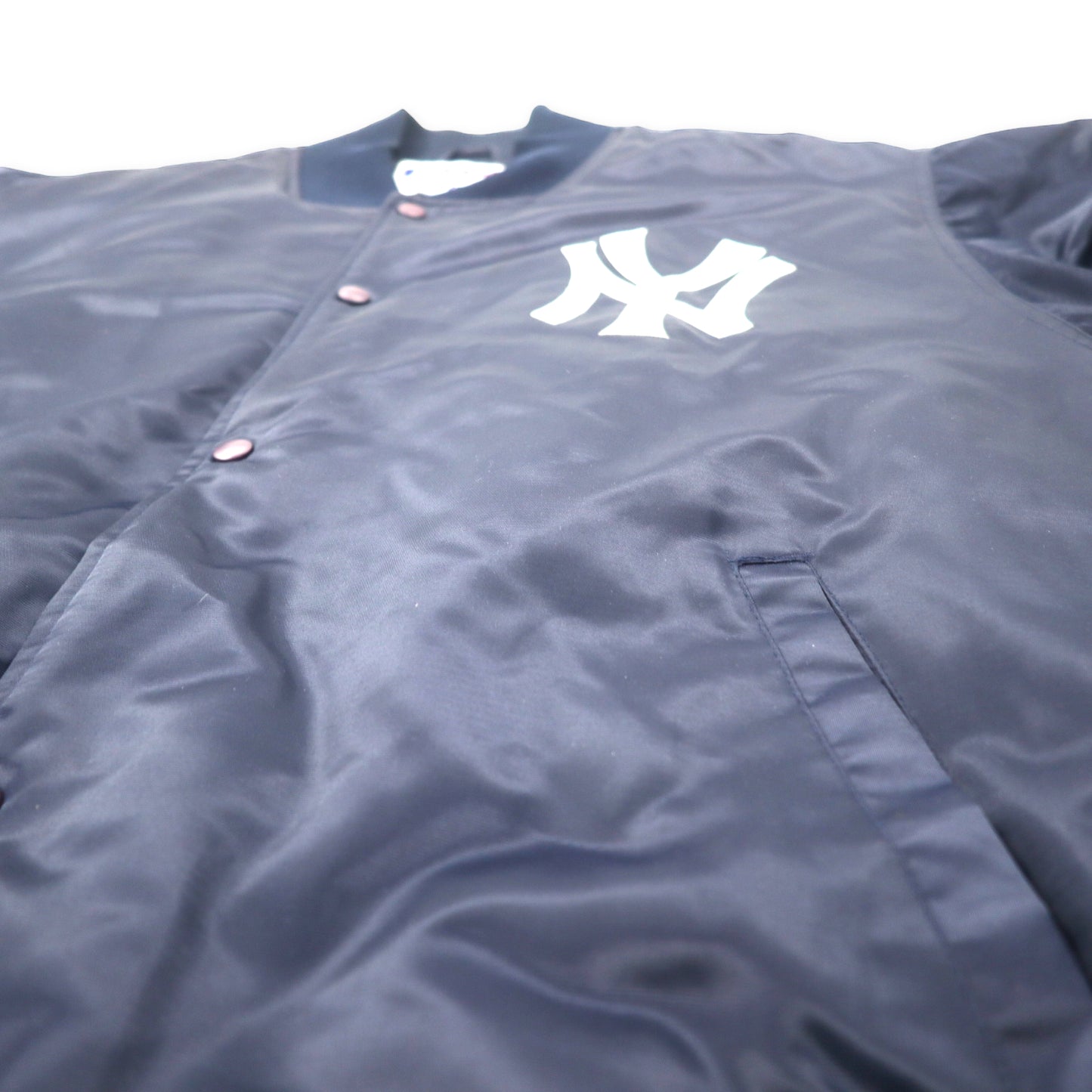 majestic MLB スタジャン XXL ネイビー ナイロン 中綿 キルティングライナー New York Yankees ヤンキース 1903-1952 50周年記念 ビッグサイズ