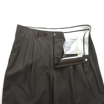 Ralph Lauren 90年代 2タック プリーツ スラックス パンツ M グレー ガンクラブチェック WASHABLE ダブルカフス