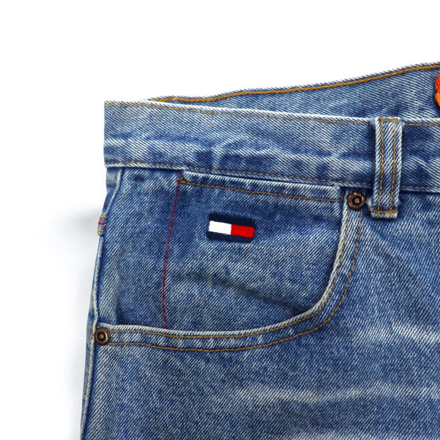 TOMMY JEANS 90年代 バギー ワイド デニムパンツ L インディゴ ブルー ジッパーフライ