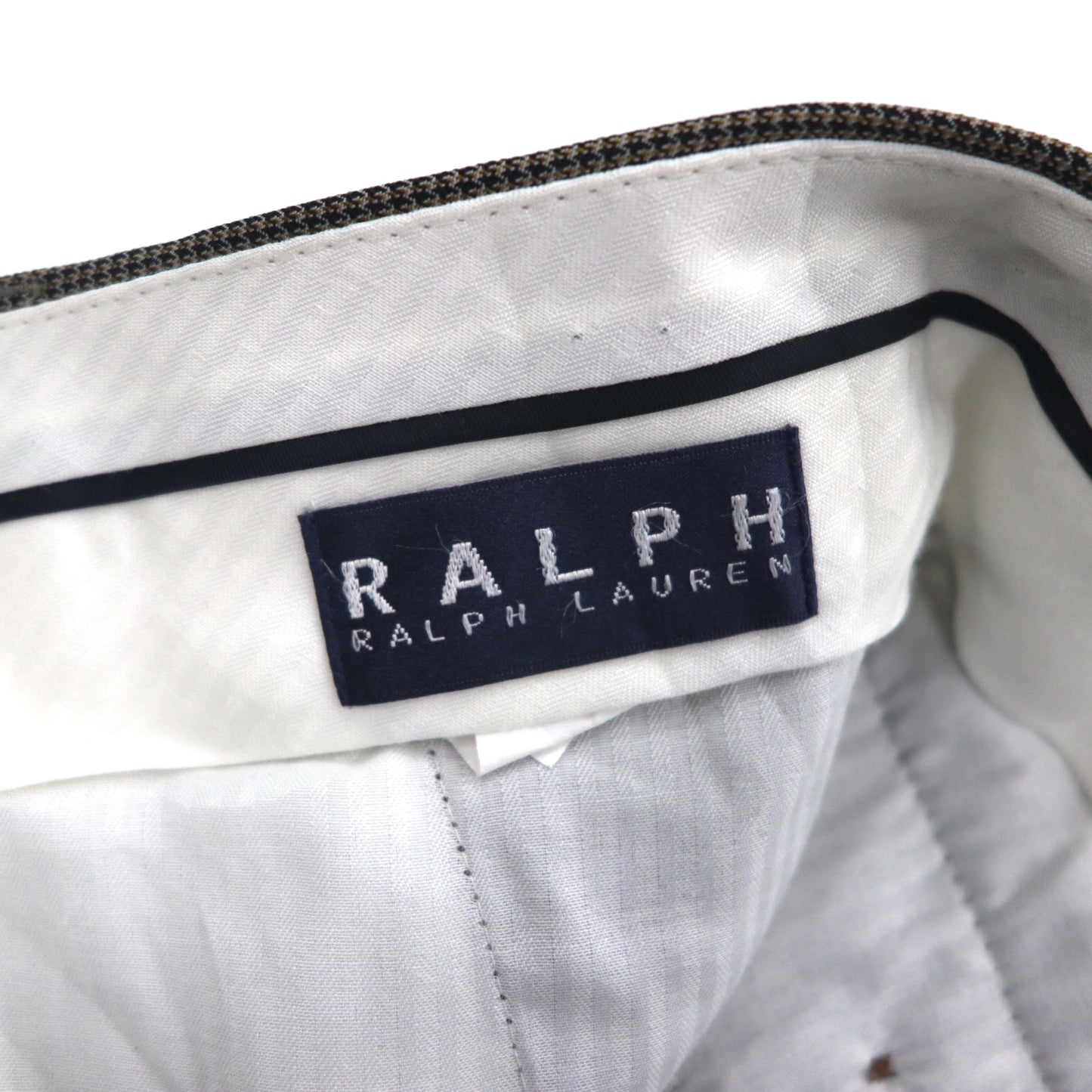 Ralph Lauren 90年代 2タック プリーツ スラックス パンツ M グレー ガンクラブチェック WASHABLE ダブルカフス
