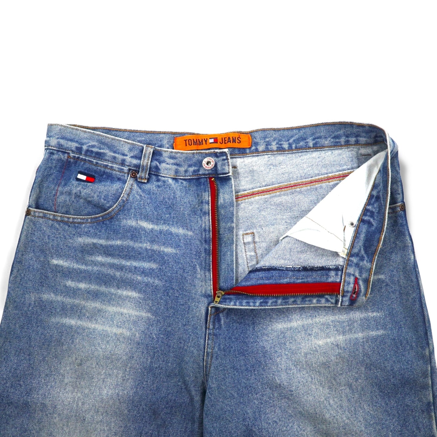 TOMMY JEANS 90年代 バギー ワイド デニムパンツ L インディゴ ブルー ジッパーフライ