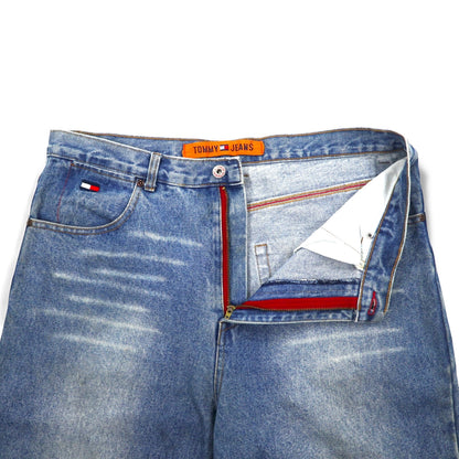 TOMMY JEANS 90年代 バギー ワイド デニムパンツ L インディゴ ブルー ジッパーフライ