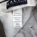 Ralph Lauren 90年代 2タック プリーツ スラックス パンツ M グレー ガンクラブチェック WASHABLE ダブルカフス