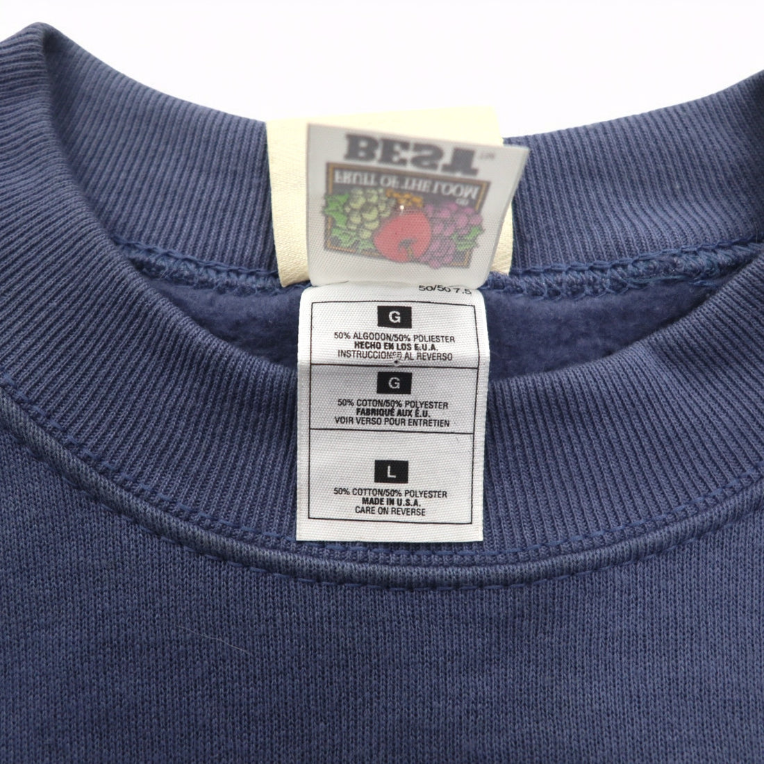 Made in the USA 90s FRUIT OF THE LOOM Body Sweatshirt L Navy Fleece Lined GRAND CANYON Embroidery Fred Harvey