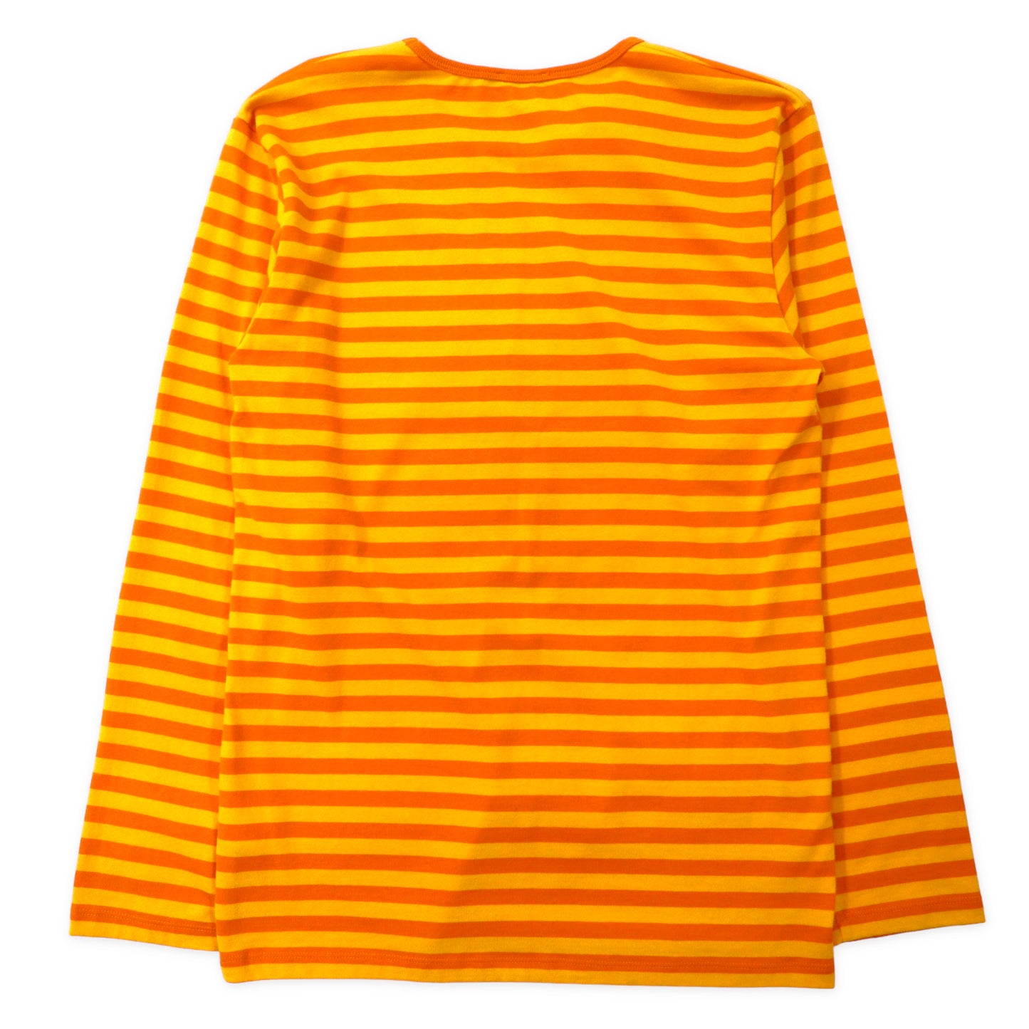 marimekko ボーダー ロングスリーブTシャツ ロンT XS イエロー オレンジ コットン BEAMS別注 66-11-0612-311-55-14 ポルトガル製 未使用品