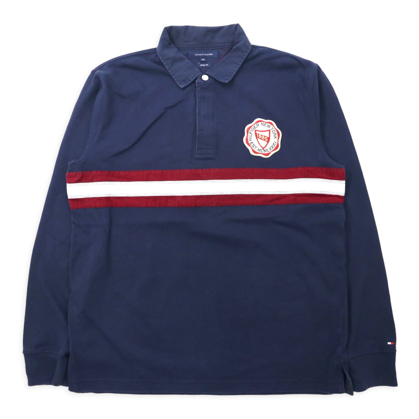 TOMMY HILFIGER ラガーシャツ XXL ネイビー コットン Vintage Fit ビッグサイズ