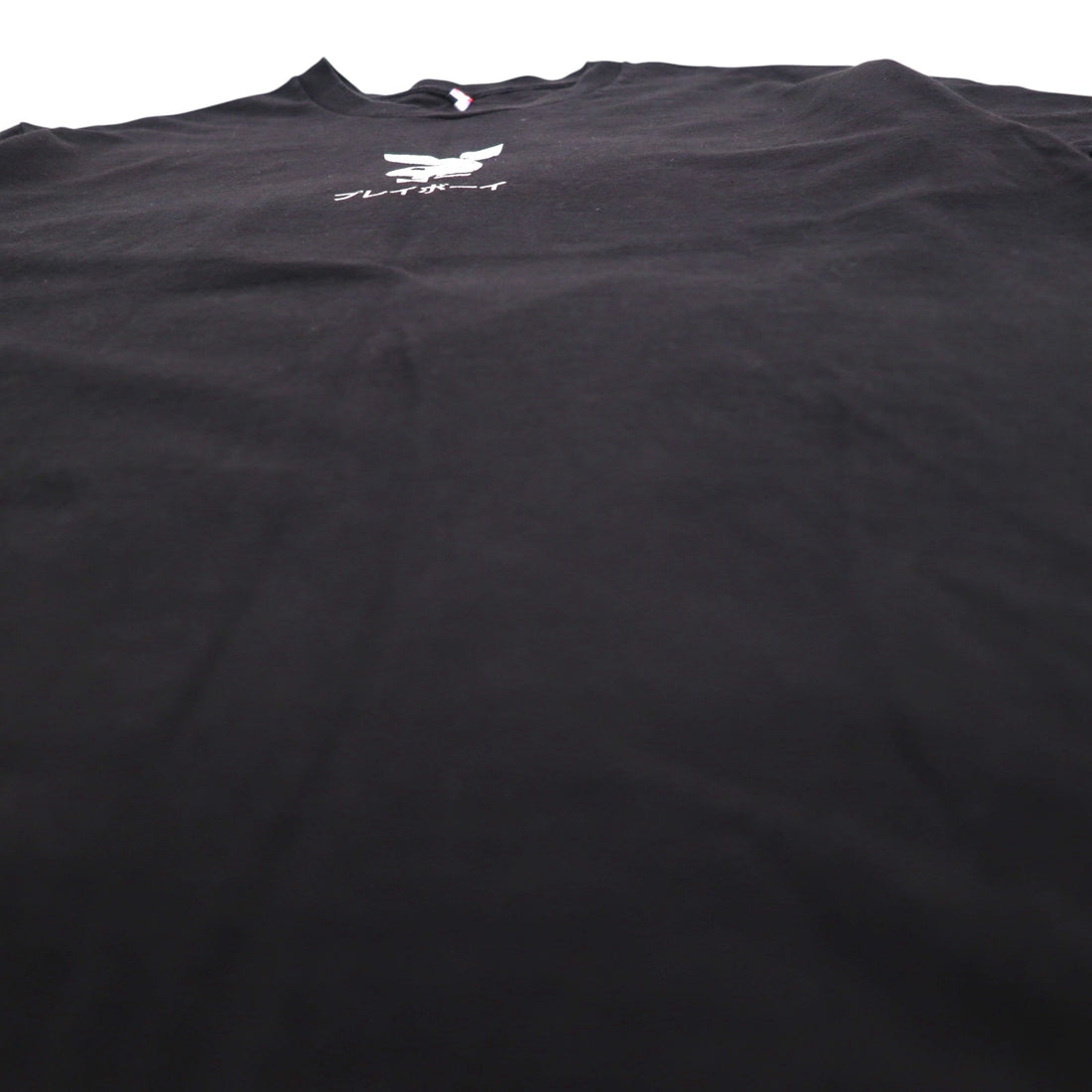 PLAYBOY 日本語 カタカナ TOKYO JAPAN アニメ Tシャツ L ブラック コットン バックプリント