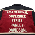 HARLEY DAVIDSON 00年代 レーシングジャケット ナイロン 中綿 コーチジャケット L ブラック 刺繍 サイドライン