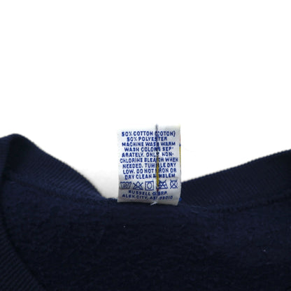 90s USA-made RUSSEL ATHLETIC college print V-neck sweatshirt, size XL, navy, fleece-lined, AUBURNS TIGERS arch logo.