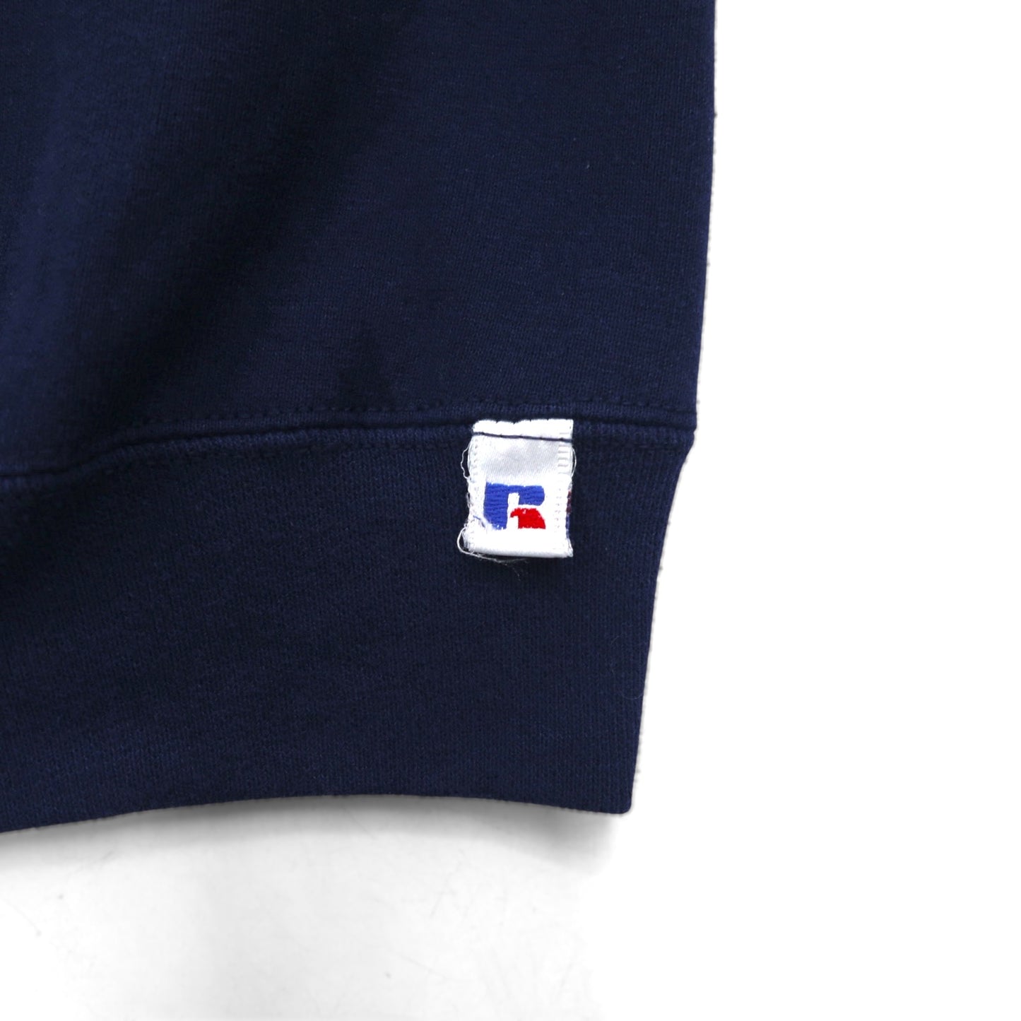 90s USA-made RUSSEL ATHLETIC college print V-neck sweatshirt, size XL, navy, fleece-lined, AUBURNS TIGERS arch logo.