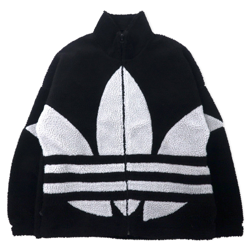 日本然リトテ-古着オンライン-adidas Originals ビッグトレフォイル シェルパ フリースジャケット 2XO ブラック ポリエステル U SHERPA JACKET BIG TRF HC0325-Adidas Originals Big Trofoil Shelpa FLEECE Jacket 2XO Black Polyester U SHERPA JACKET BIG TRF HC0325