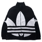 日本然リトテ-古着オンライン-adidas Originals ビッグトレフォイル シェルパ フリースジャケット 2XO ブラック ポリエステル U SHERPA JACKET BIG TRF HC0325-Adidas Originals Big Trofoil Shelpa FLEECE Jacket 2XO Black Polyester U SHERPA JACKET BIG TRF HC0325