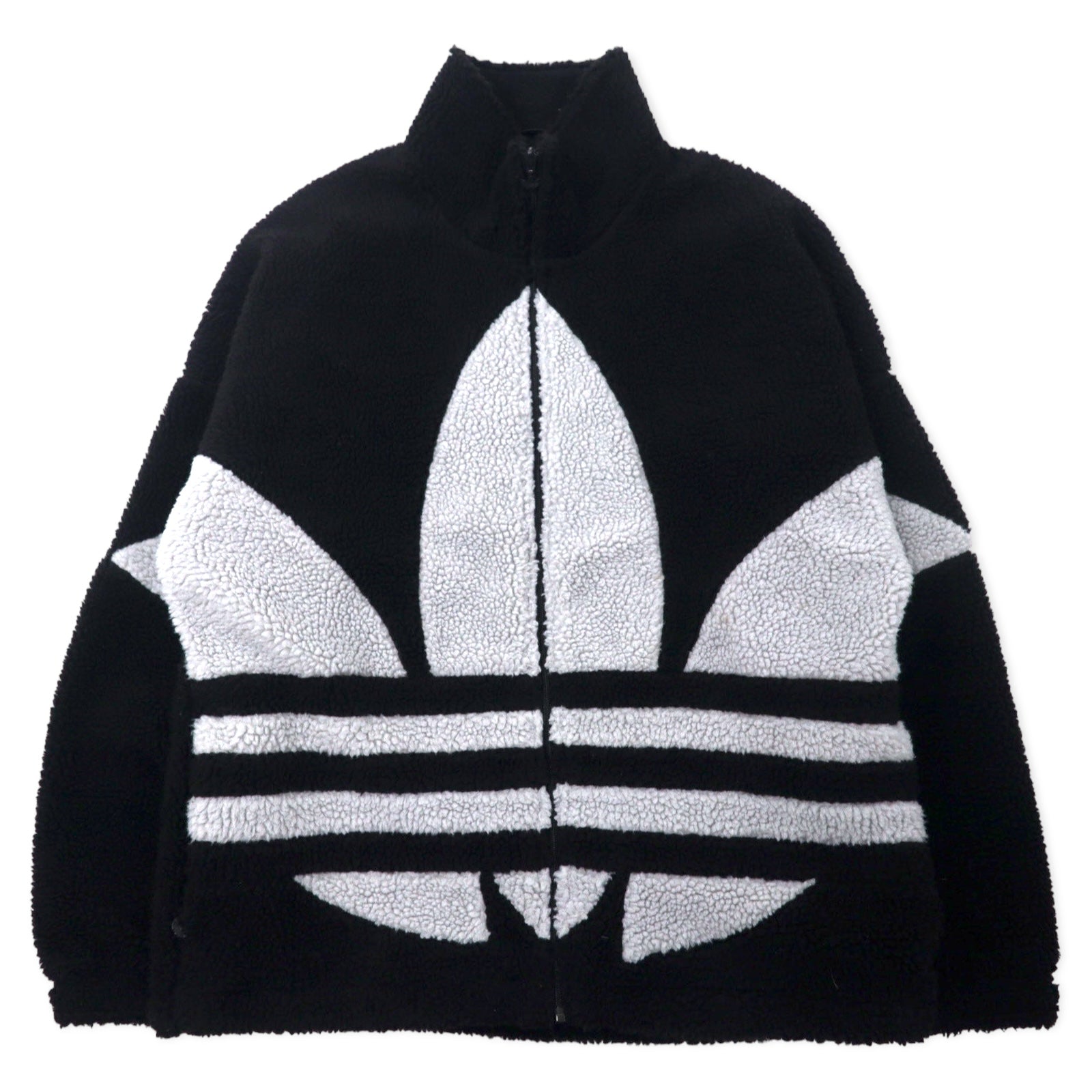 日本然リトテ-古着オンライン-adidas Originals ビッグトレフォイル シェルパ フリースジャケット 2XO ブラック ポリエステル U SHERPA JACKET BIG TRF HC0325-Adidas Originals Big Trofoil Shelpa FLEECE Jacket 2XO Black Polyester U SHERPA JACKET BIG TRF HC0325