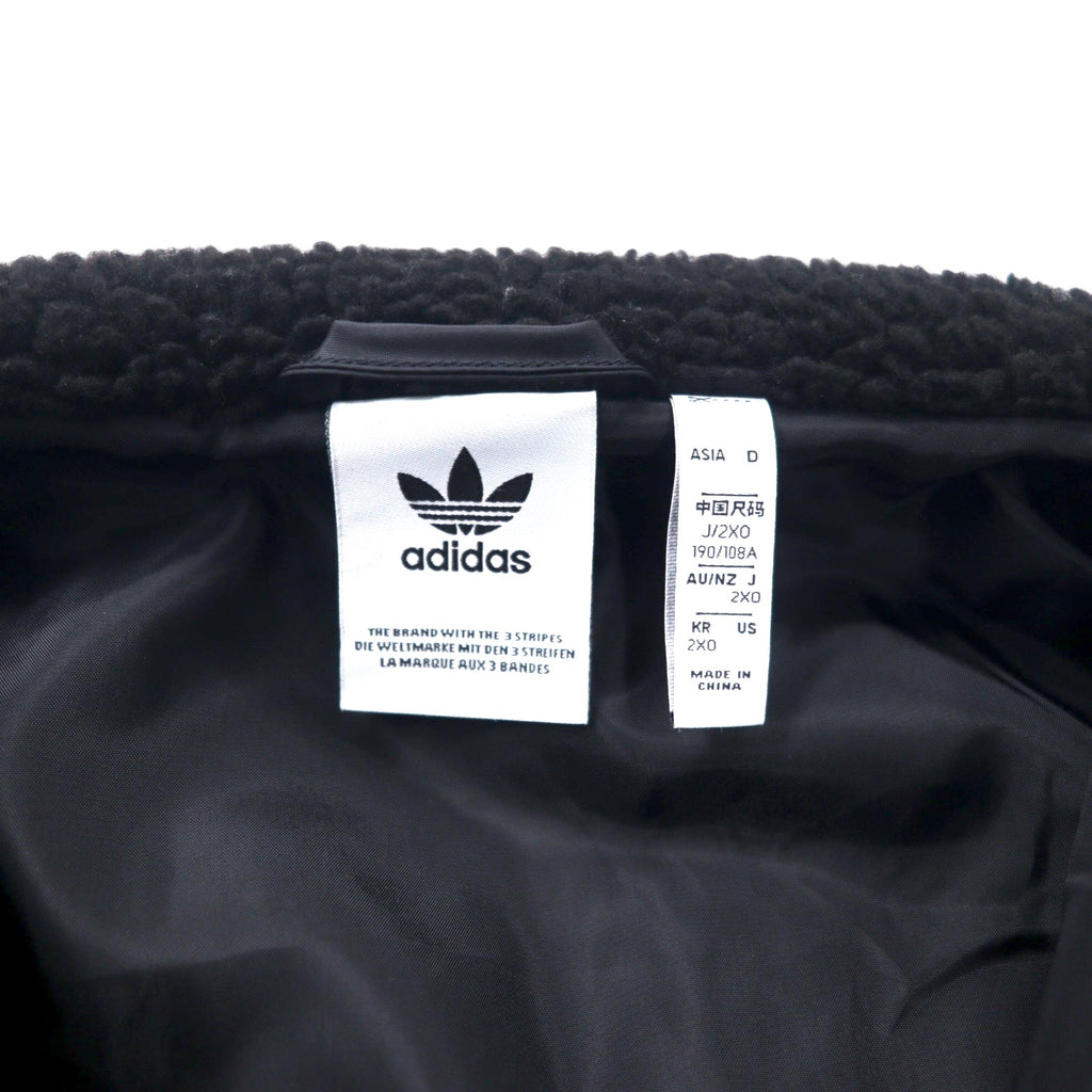adidas Originals ビッグトレフォイル シェルパ フリースジャケット 2XO ブラック ポリエステル U SHERPA JACKET BIG TRF HC0325