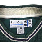 GEAR FOR SPORT 90年代 BIG COTTON リブライン カレッジプリント スウェット トレーナー L グリーン 3段プリント アーチロゴ INDIANA UNIVERSITY