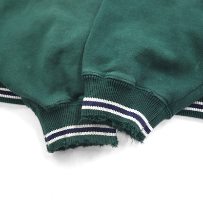 GEAR FOR SPORT 90年代 BIG COTTON リブライン カレッジプリント スウェット トレーナー L グリーン 3段プリント アーチロゴ INDIANA UNIVERSITY
