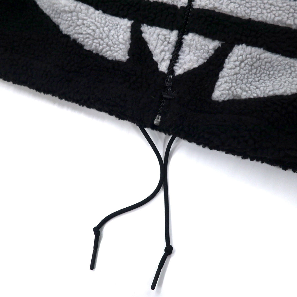 adidas Originals ビッグトレフォイル シェルパ フリースジャケット 2XO ブラック ポリエステル U SHERPA JACKET BIG TRF HC0325