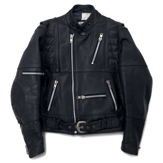 日本然リトテ-古着オンライン-HARLEY DAVIDSON ダブル ライダースジャケット レザージャケット 38 ブラック 牛革-HARLEY DAVIDSON Double Riders Jacket Leather Jacket 38 Black Cowhide