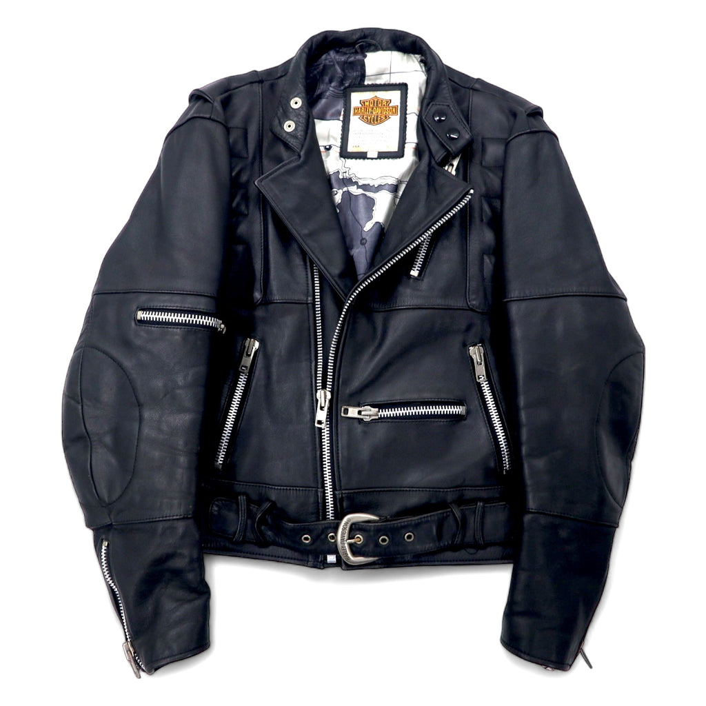 HARLEY DAVIDSON Double Riders Jacket Leather Jacket Size 38 Black Cowhide
