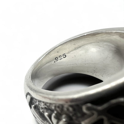 A&G カレッジリング 指輪 16号 シルバー 925 タイガーアイ