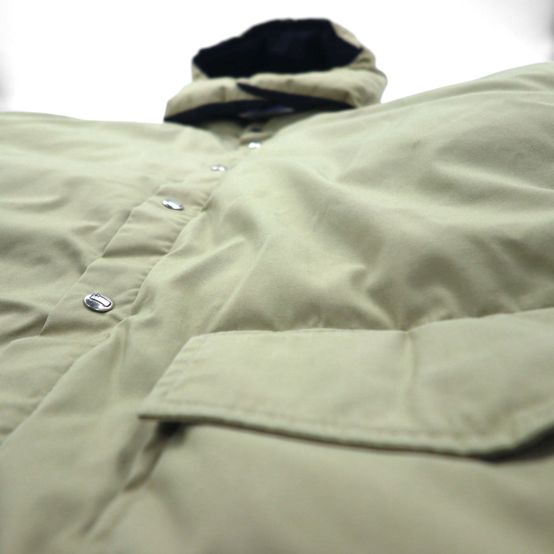 Woolrich 80s 65/35 Cross Volume Down Jacket, XL, Beige, White Tag, Removable Hood, Drawcord