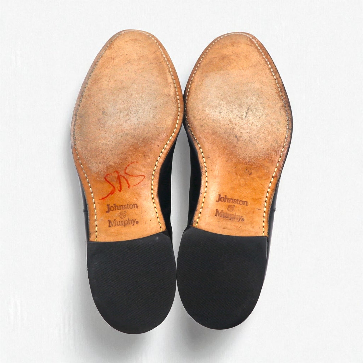 Johnston &amp; Murphy USA Heritage Cap Toe Straight Tip Dress Shoes, Size 27.5cm, Black Leather, 13436 15-1161 603N