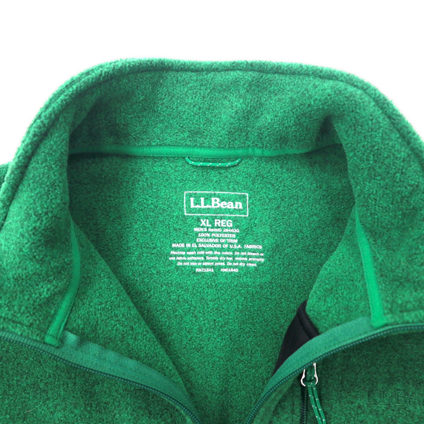 L.L.Bean フルジップ フリースジャケット XL グリーン POLARTEC ポリエステル ワンポイントロゴ刺繍 284630 エルサルバドル製