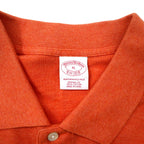 Brooks Brothers Long Sleeve Polo Shirt, XL, Orange, Cotton, Pique, One Point Logo Embroidery