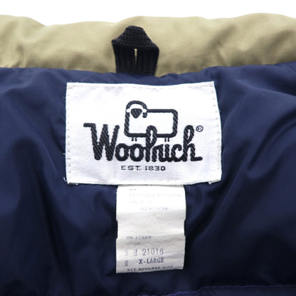 Woolrich 80年代 65/35クロス ボリューム ダウンジャケット XL ベージュ 白タグ フード着脱 ドローコード