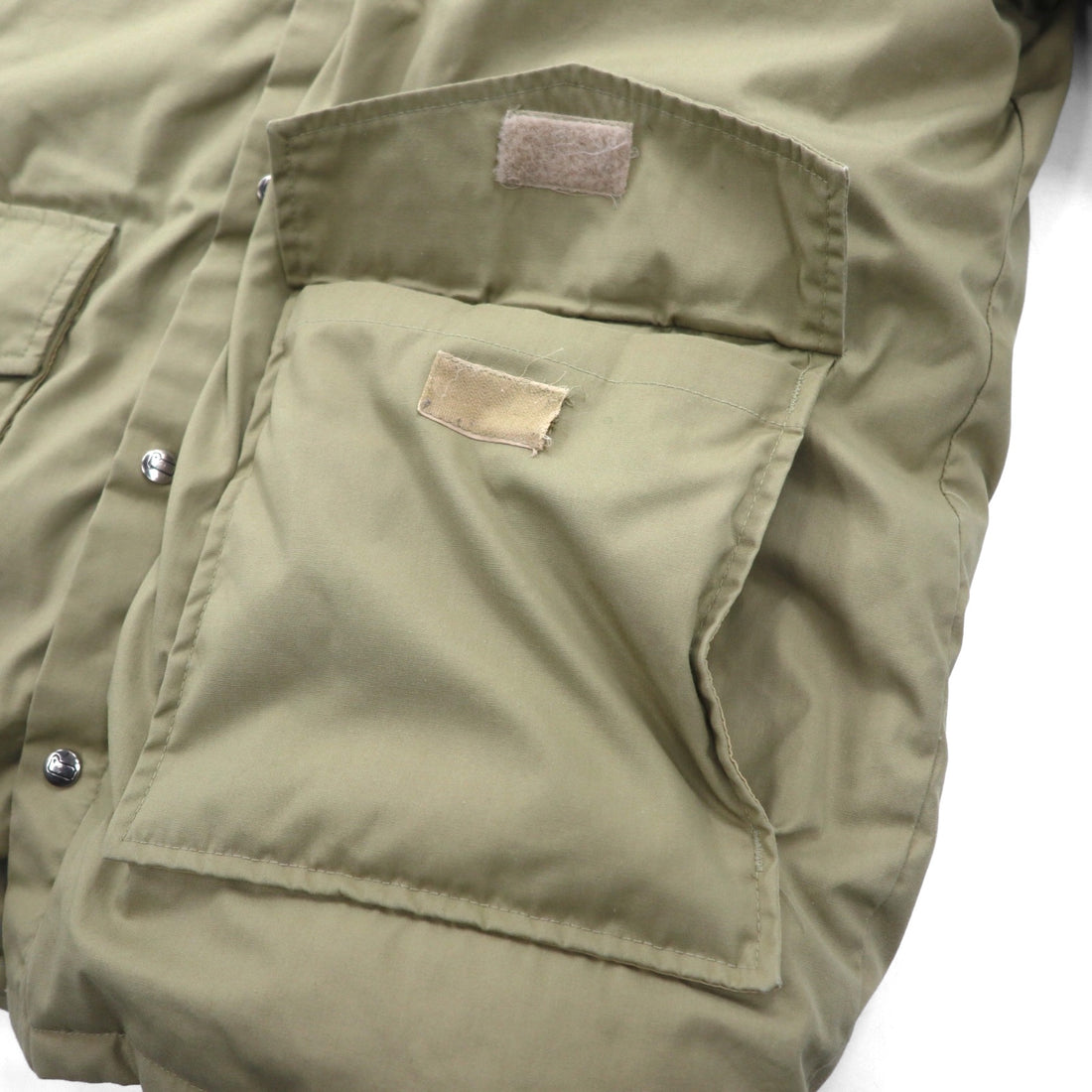 Woolrich 80s 65/35 Cross Volume Down Jacket, XL, Beige, White Tag, Removable Hood, Drawcord