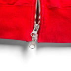 X-LARGE Oversized Double Zip Hoodie S Red Cotton Star Pattern 3D Logo Print