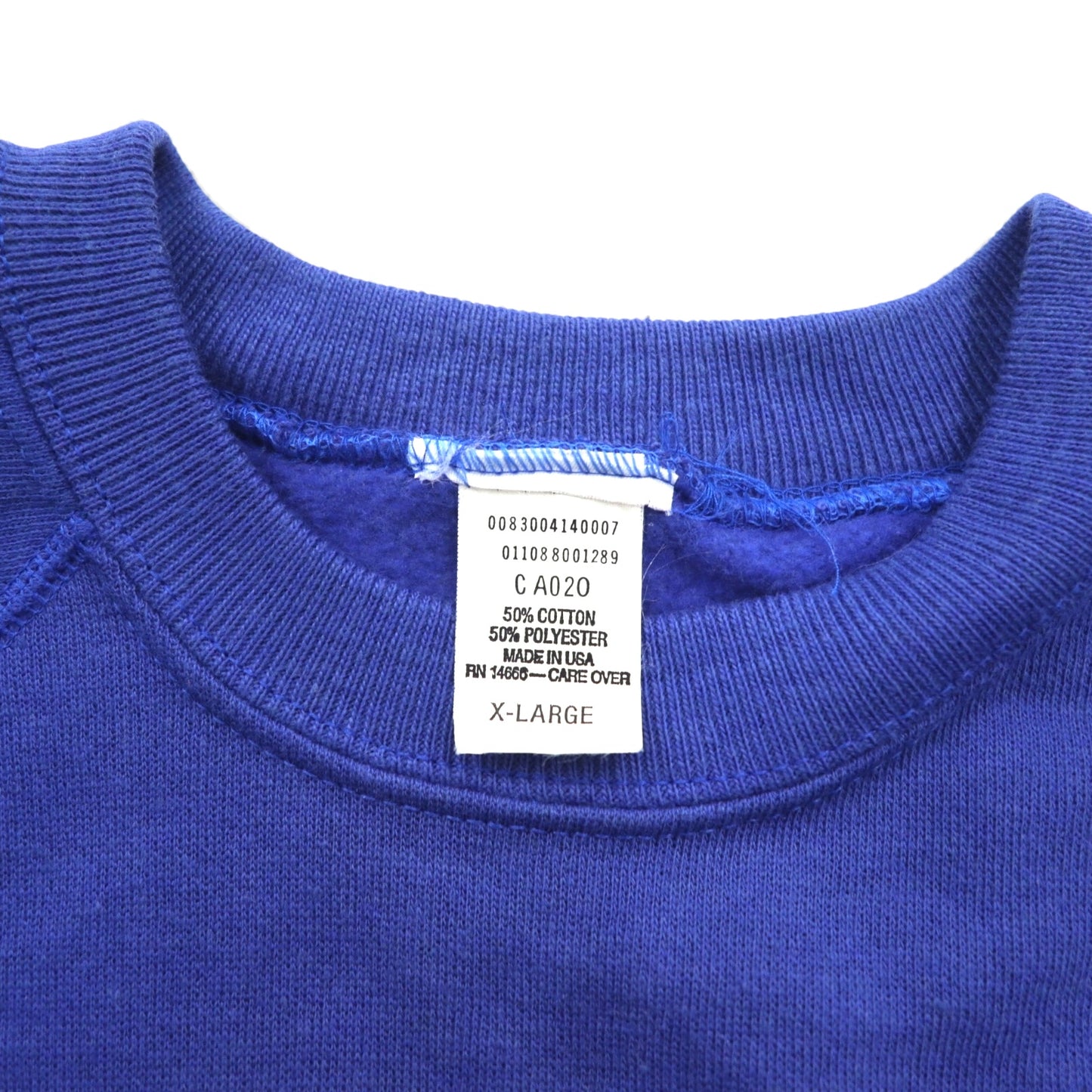 USA製 90年代 ブランク スウェットシャツ トレーナー XL ブルー 無地 コットン 裏起毛