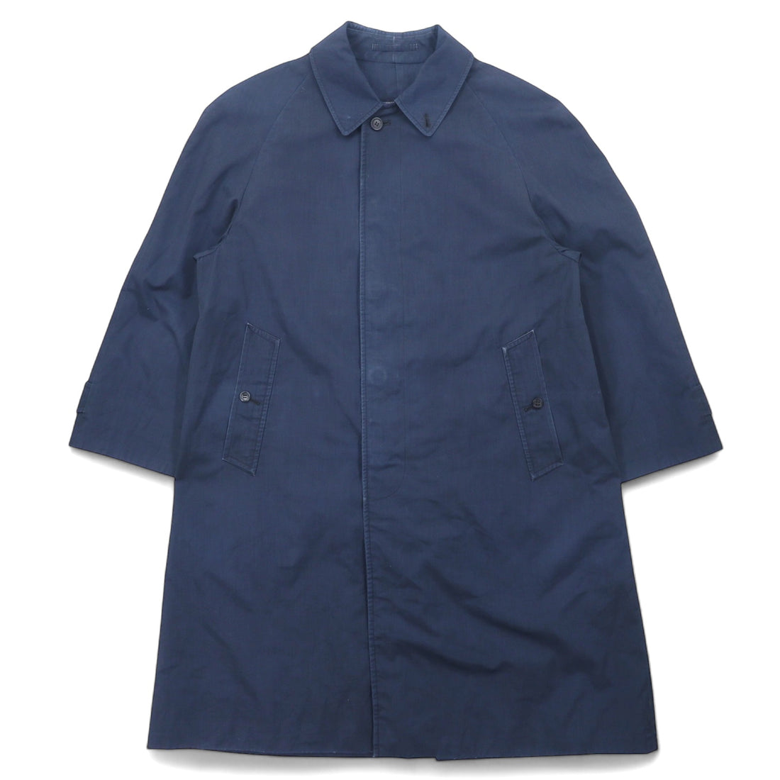 日本然リトテ-古着オンライン-BURBERRYS 90年代 ステンカラーコート M ネイビー ポリエステル-BURBERRYS 90's Coat M Navy Polyester