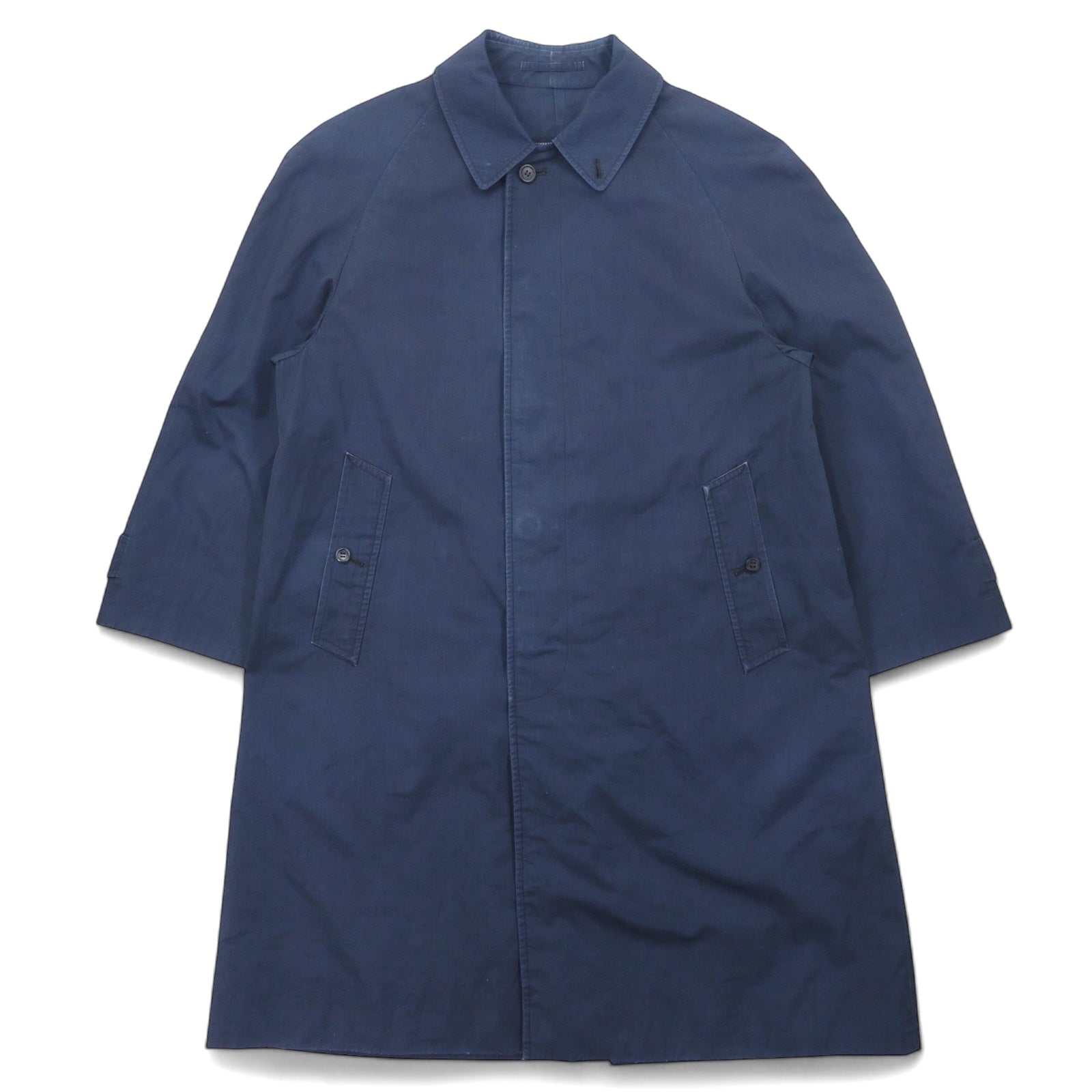 日本然リトテ-古着オンライン-BURBERRYS 90年代 ステンカラーコート M ネイビー ポリエステル-BURBERRYS 90's Coat M Navy Polyester