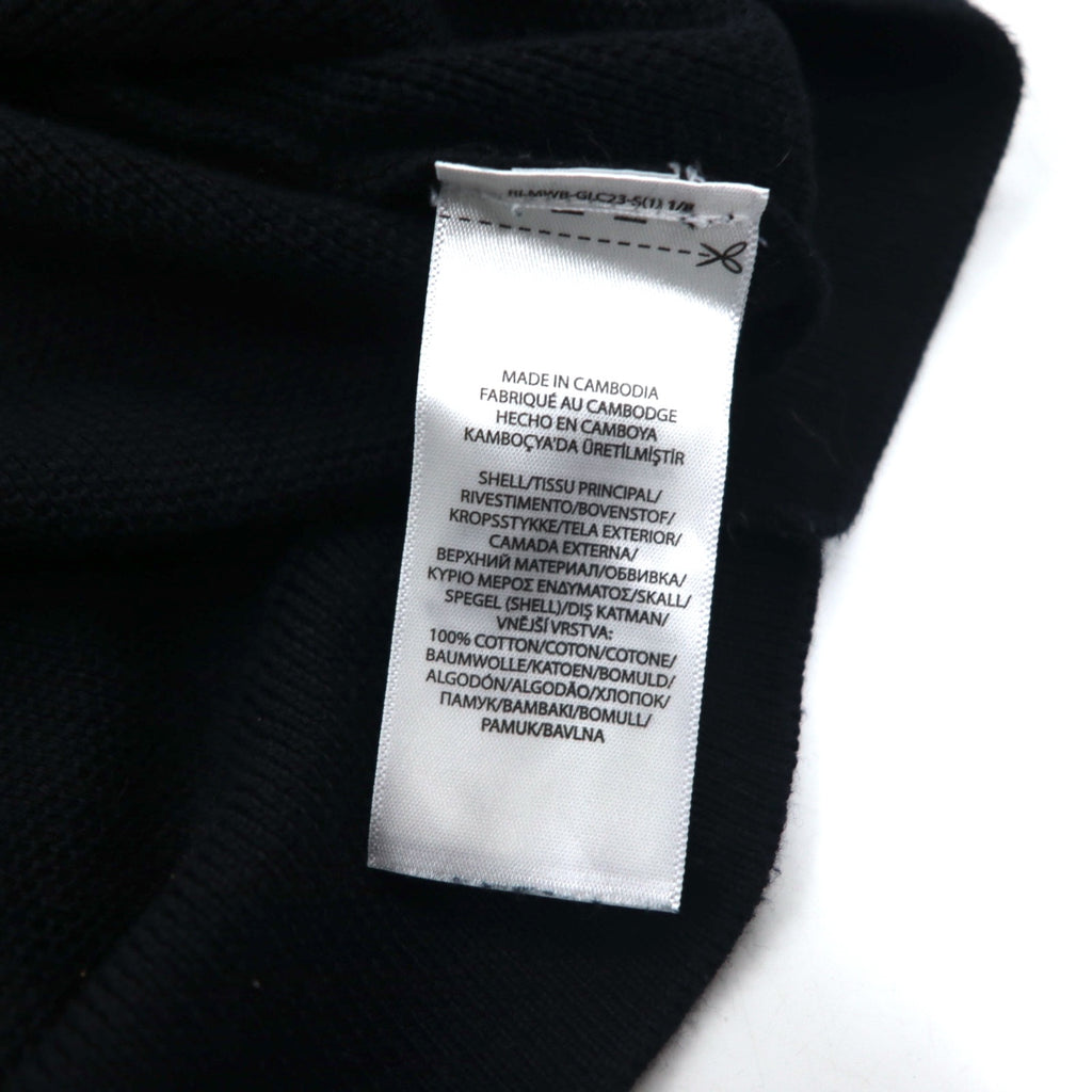 POLO RALPH LAUREN メッシュニット ピマコットン フルジップ セーター XXL ブラック スモールポニー刺繍