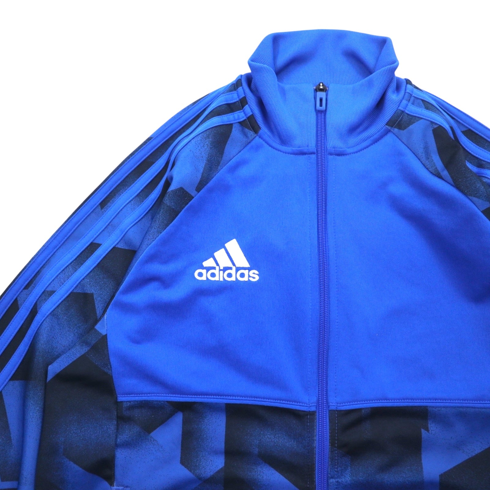 adidas トラックジャケット ジャージ M ブルー CLIMALITE 3ストライプ RENGI B46918