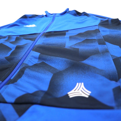 adidas トラックジャケット ジャージ M ブルー CLIMALITE 3ストライプ RENGI B46918