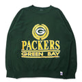 日本然リトテ-古着オンライン-USA製 90年代 LOGO 7 NFL プリント スウェット L グリーン コットン GREEN BAY PACKERS パッカーズ-USA Made 90's LOGO 7 NFL Print Sweatshirt L Green Cotton GREEN BAY PACKERS Packers