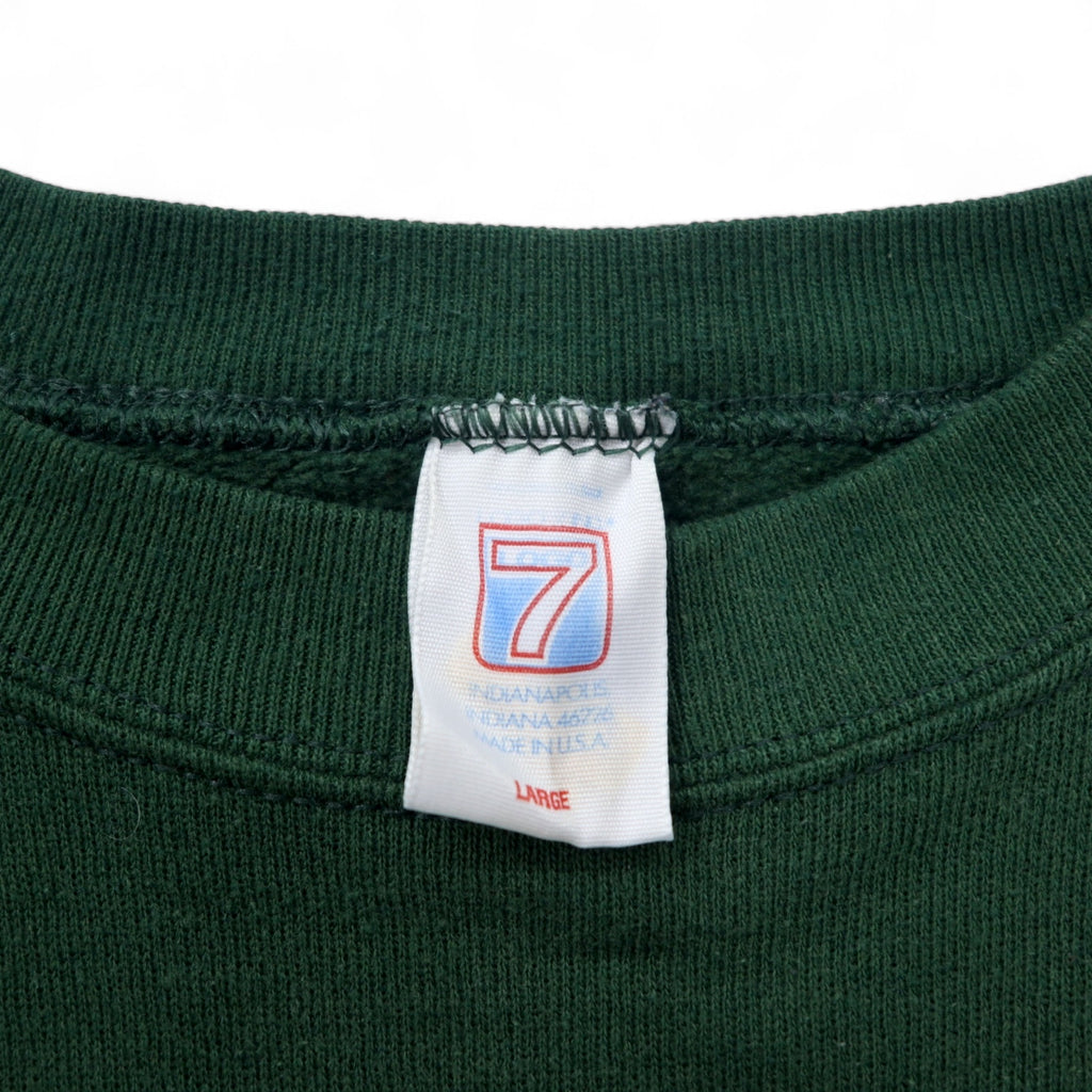 Made in USA 90s LOGO 7 NFL Print Sweatshirt L Green Cotton GREEN BAY PACKERS