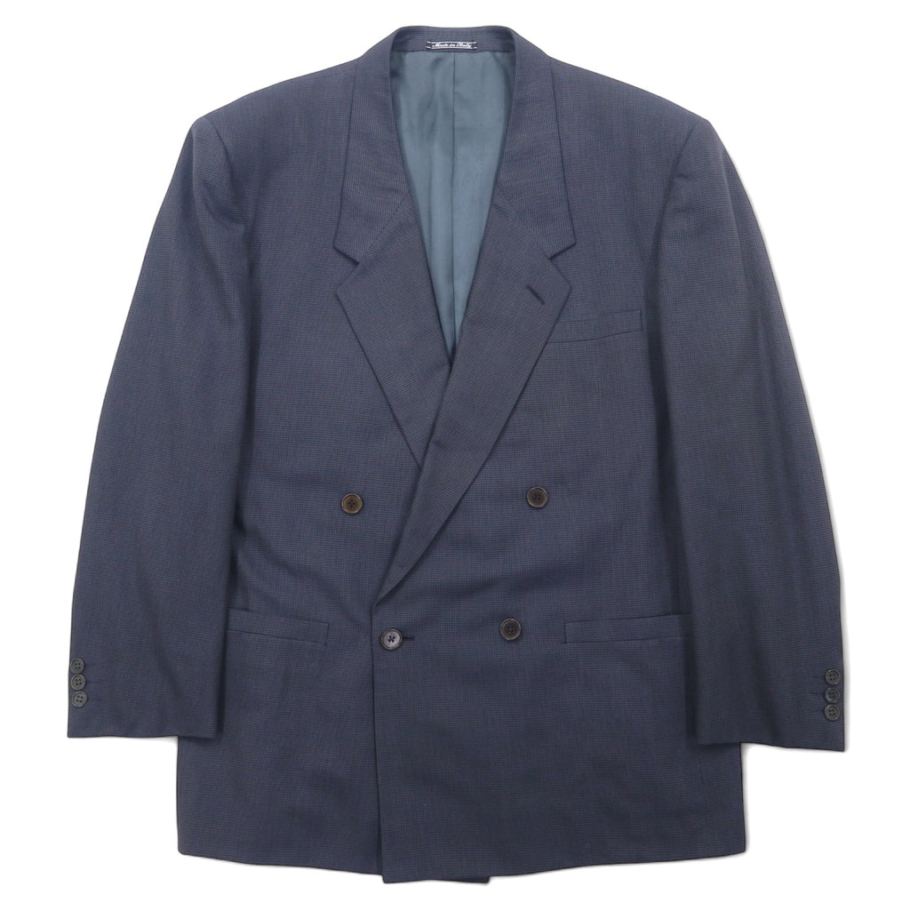 日本然リトテ-古着オンライン-Gianni Versace イタリア製 オールド ダブル テーラードジャケット L グレー ウール-Gianni Versace Italy Made Vintage Double Tailored Jacket L Gray Wool